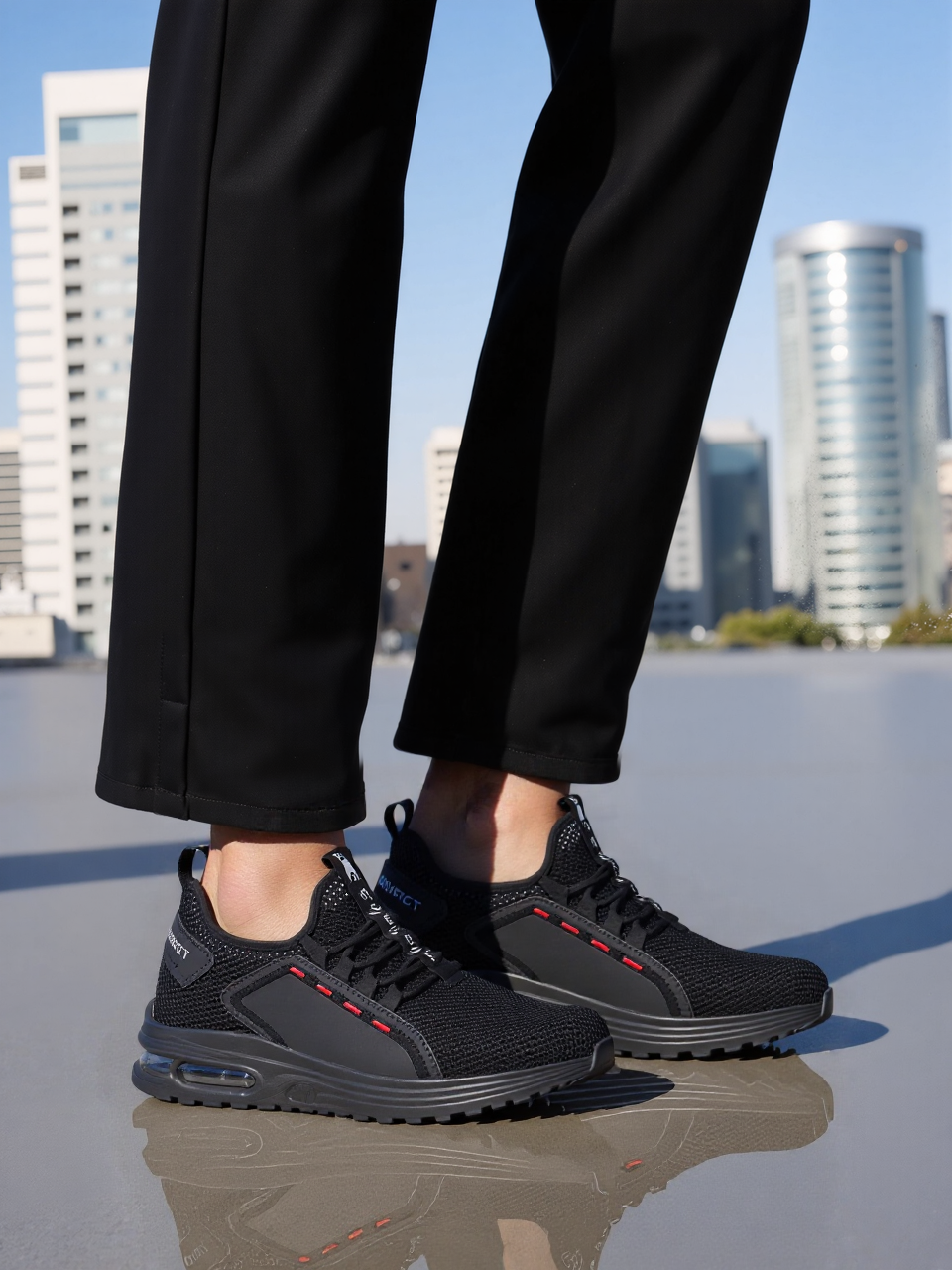 GRW Orthopedic Men Shoes Ultra-Light Breathable Steel Toe Non-Slip Work Shoes