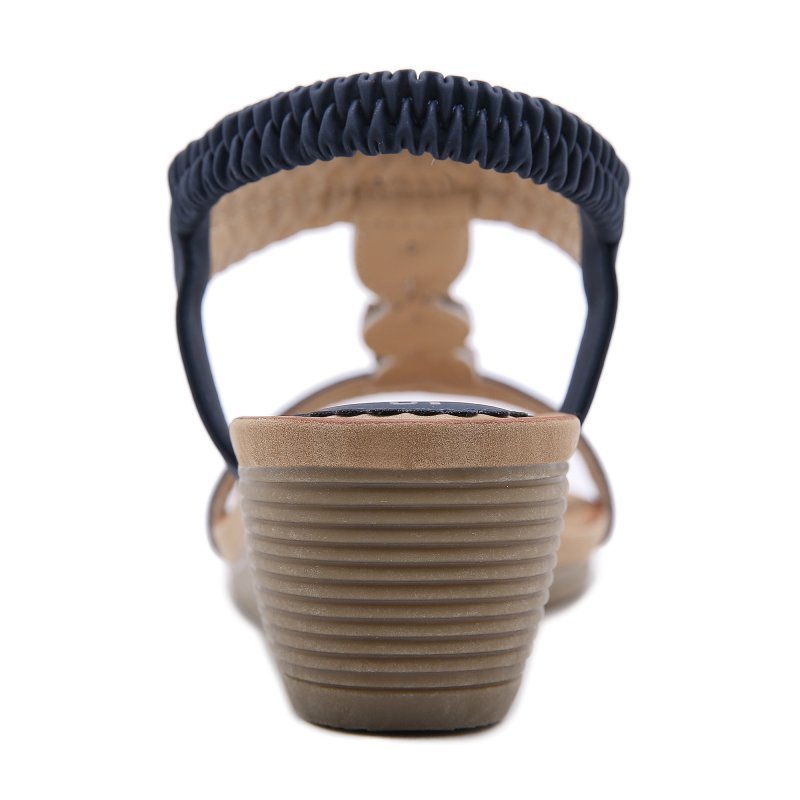 GRW Keil Orthopädische Sandalen Frauen Boho Floral Strass Sandalen Knöchel