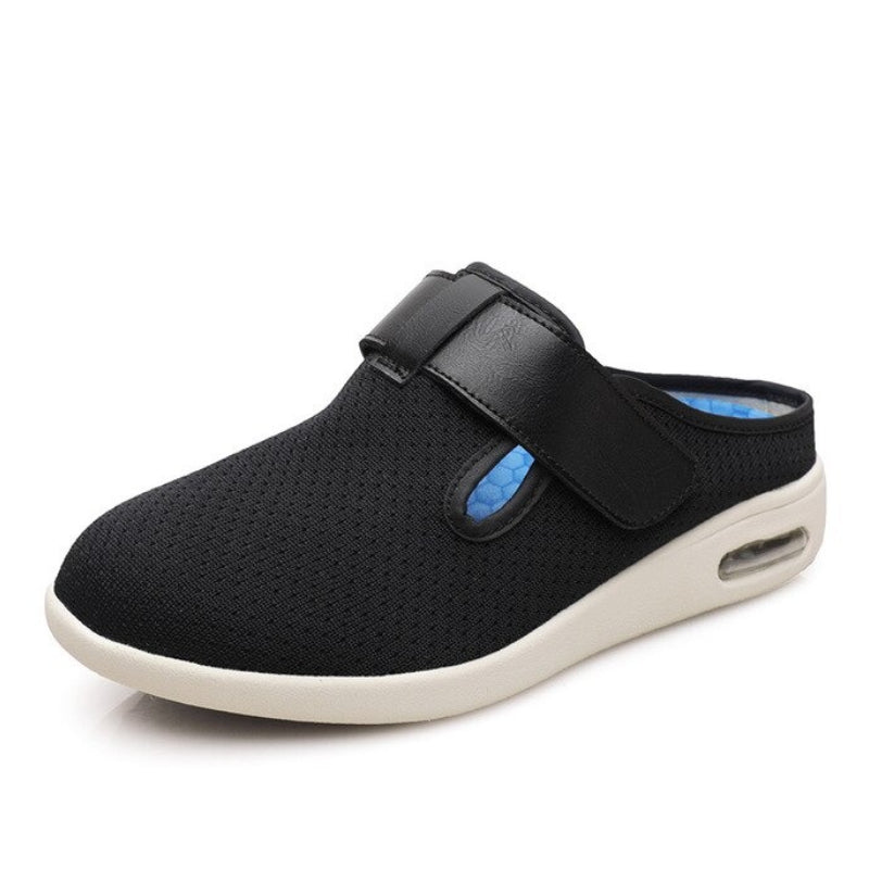 GRW Orthopädische Schuhe für Frauen mit offenem Rücken und Klettverschluss, Hausschuhe mit Fußgewölbeunterstützung, Frühling/Sommer