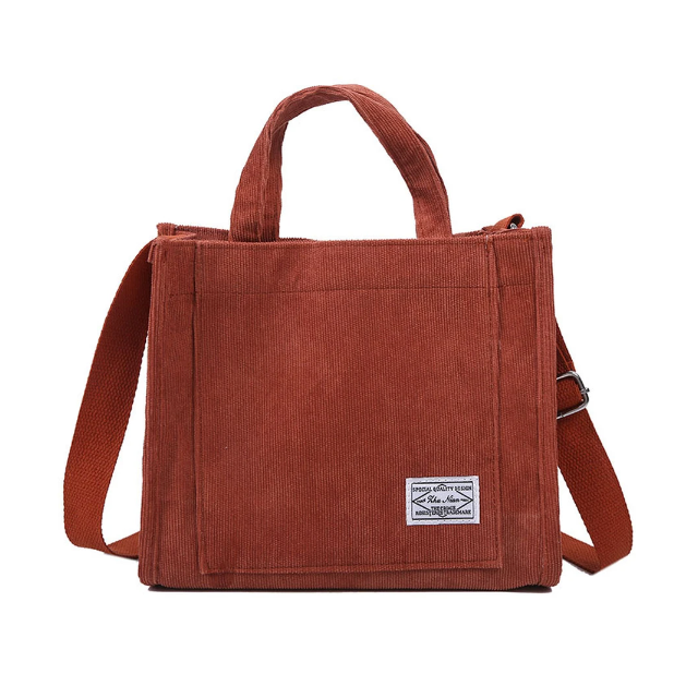 GroovyWish Tragetasche Curduroy mit Reißverschluss, Umhängetasche für Damen