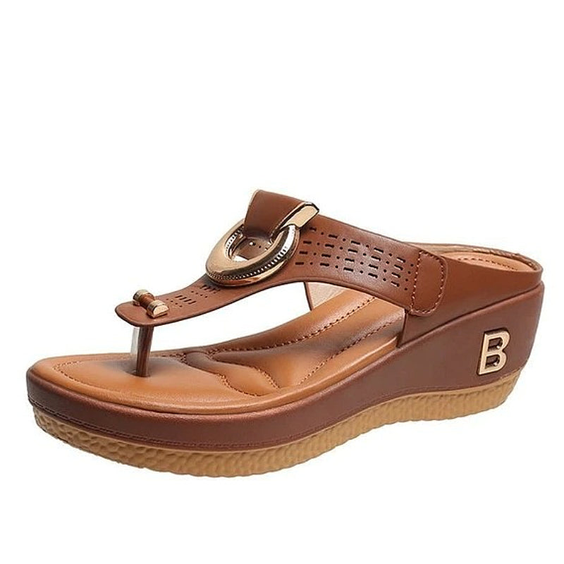 Groovywish Orthopädische Sandalen für Damen mit Metalldekoration, die die Körpergröße erhöhen