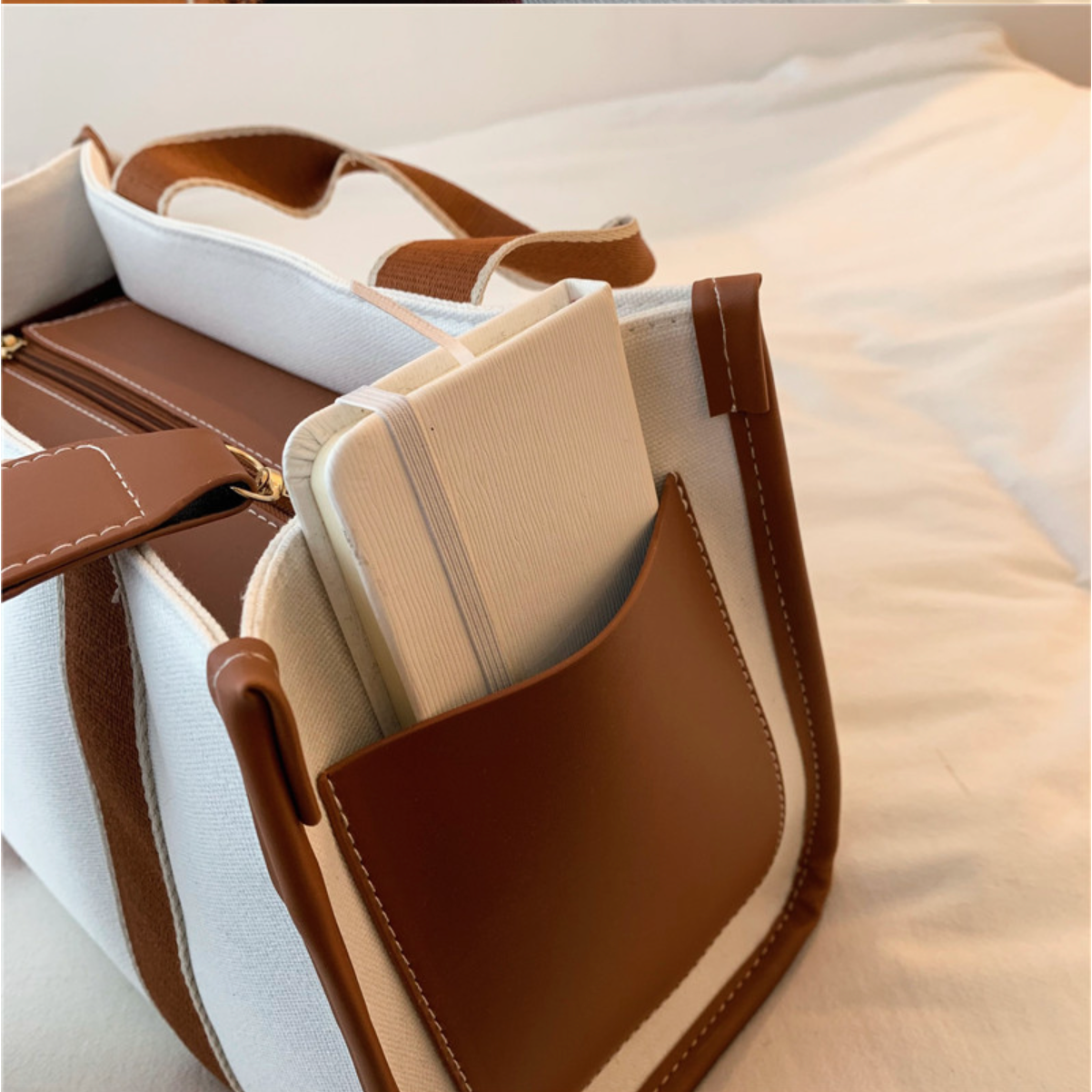 GroovyWish Tragetasche, große Kapazität, Schultertasche, einfache gestreifte Handtasche, Umhängetasche für Damen