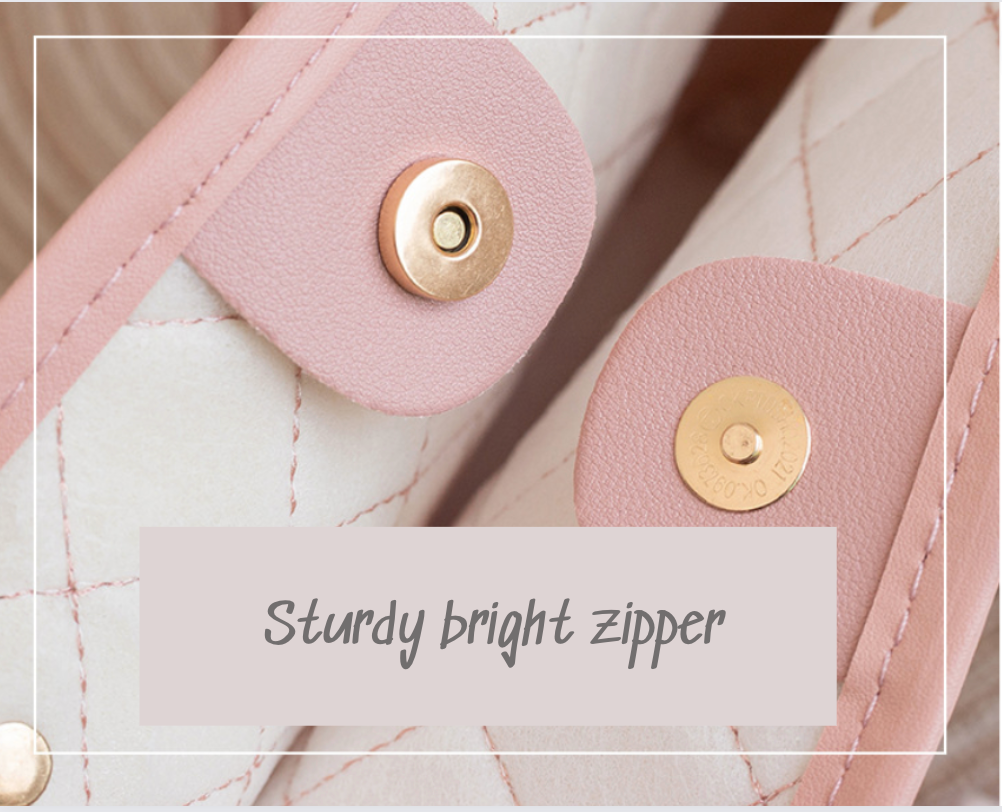 GroovyWish Tragetasche, hochwertige rhombische Stickerei, PU-Leder, geräumige Unterarm-Handtasche für Damen