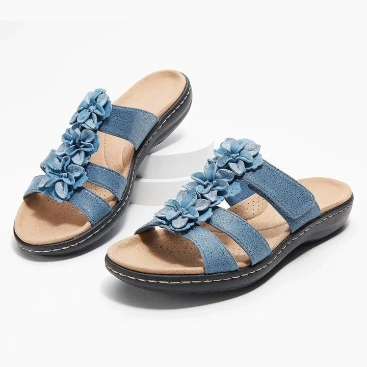 Groovywish Orthopedic Sandals Women Soft Unique Flower Detail GroovyWish