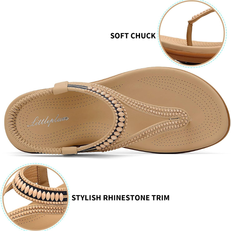 GRW Orthopedic Women Sandals High Quality Vintage Comfortable Flats Stylish Summer Flip-flops