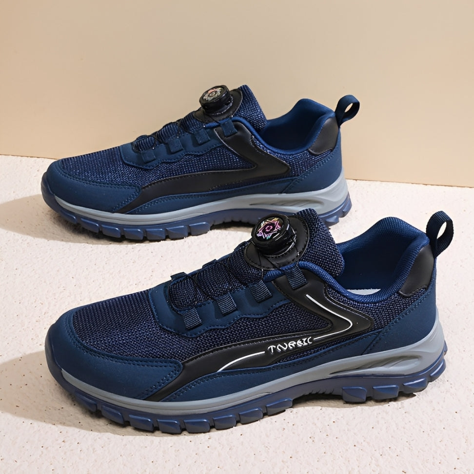 GRW Men Orthopedic Shoes Breathable Mesh Rotating Button Lightweight Active Walking