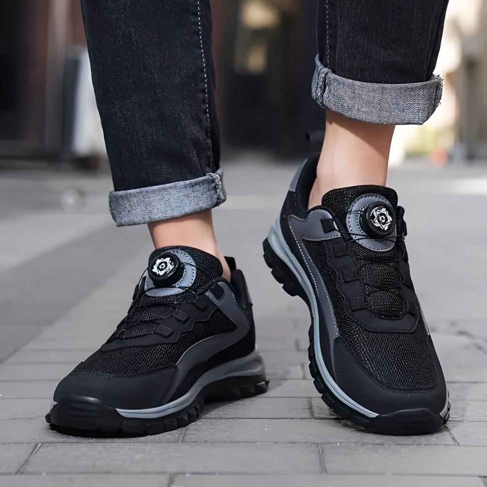 GRW Men Orthopedic Shoes Breathable Mesh Rotating Button Lightweight Active Walking