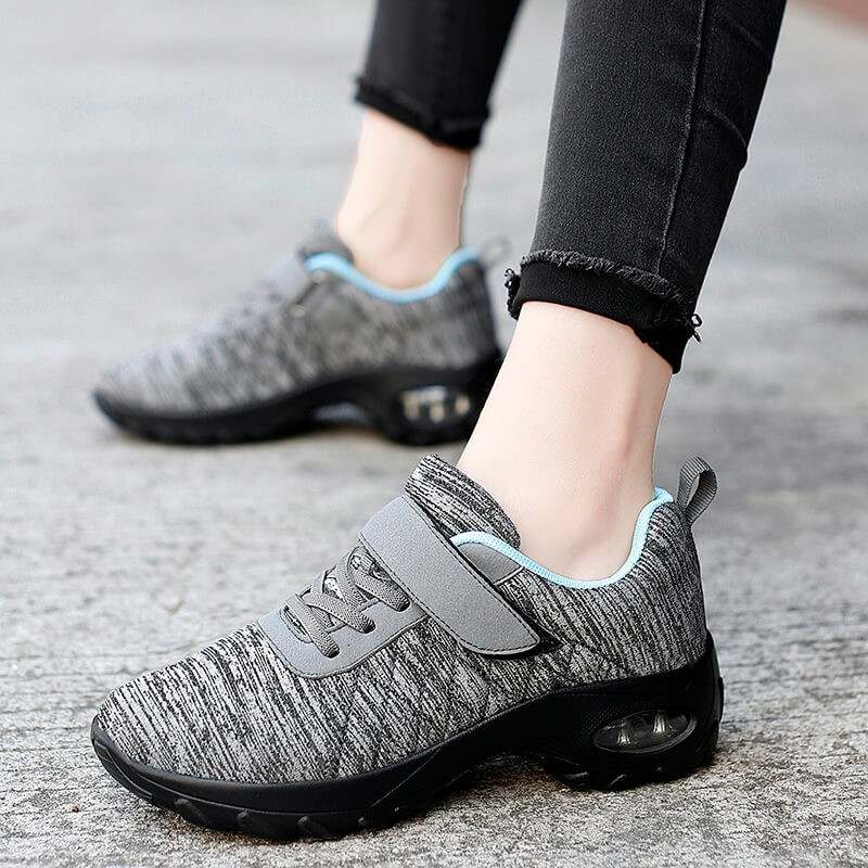 GRW Women Orthopedic Shoes Pain Relief Air Cushion Wide Toebox High Quality Material  Elastic Non-Slip Velcro Sneakers