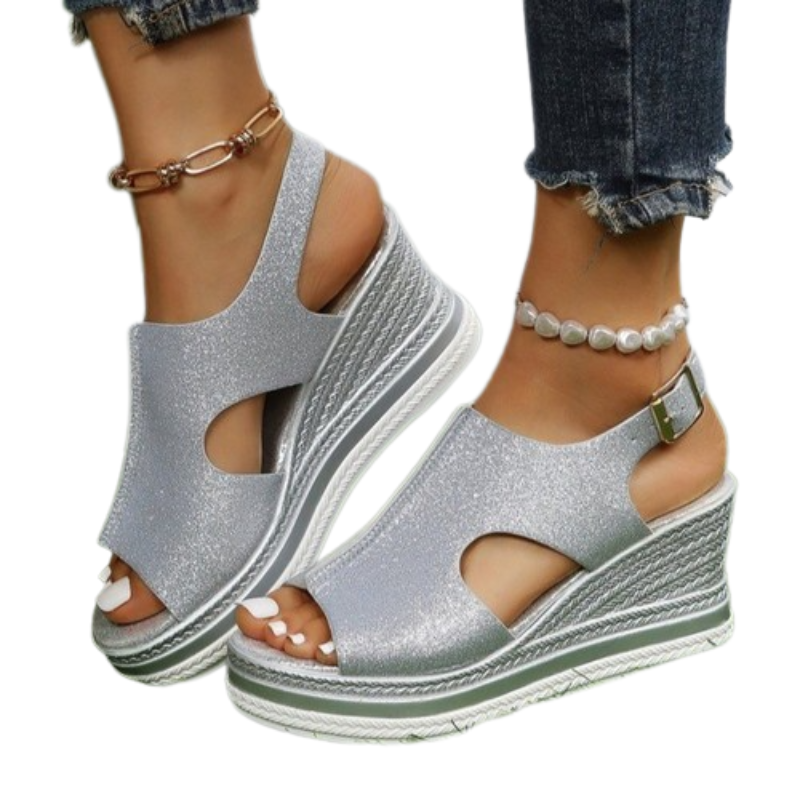 GRW Women Sandals Arch Support Pain Relief Buckle AntiSlip Glitter Color Sandals