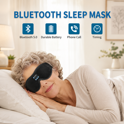 Smart Sleep Mask with 3D Eye Cups, 100% Blackout & Bluetooth Audio for Side Sleepers