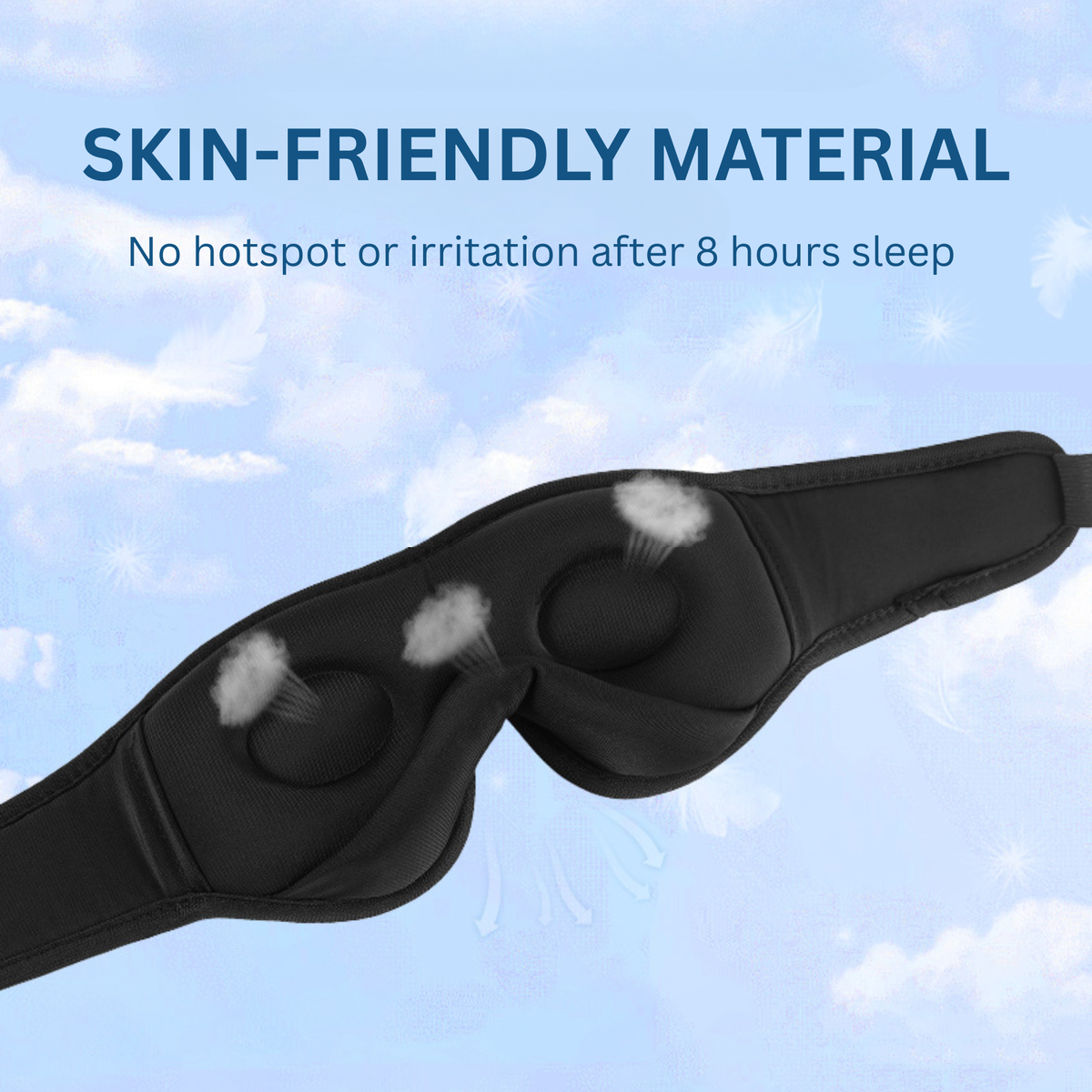 Smart Sleep Mask with 3D Eye Cups, 100% Blackout & Bluetooth Audio for Side Sleepers