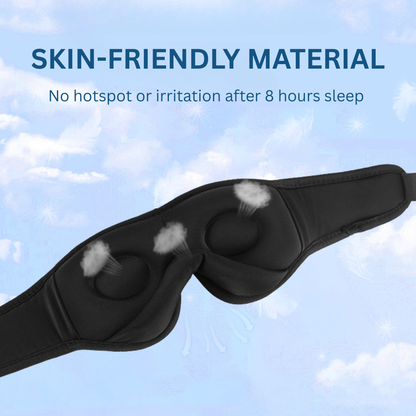 Smart Sleep Mask with 3D Eye Cups, 100% Blackout & Bluetooth Audio for Side Sleepers