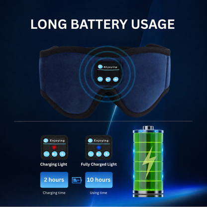 Smart Sleep Mask with 3D Eye Cups, 100% Blackout & Bluetooth Audio for Side Sleepers