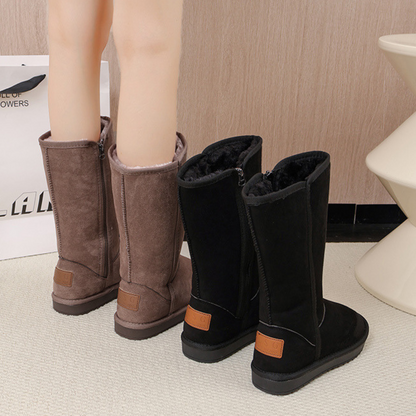 GRW Orthopedic Women Snow Boots Suede Leather Warm  Fluffy Thick Bottom Zipper Winter Boots