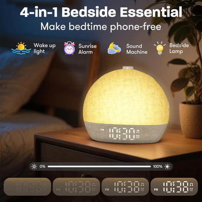 4-in-1 White Noise Machine with 30 Sleep Sounds, Sunrise Alarm And 7 Colors Night Light