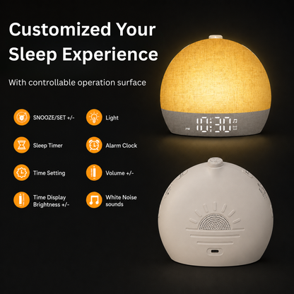 4-in-1 White Noise Machine with 30 Sleep Sounds, Sunrise Alarm And 7 Colors Night Light