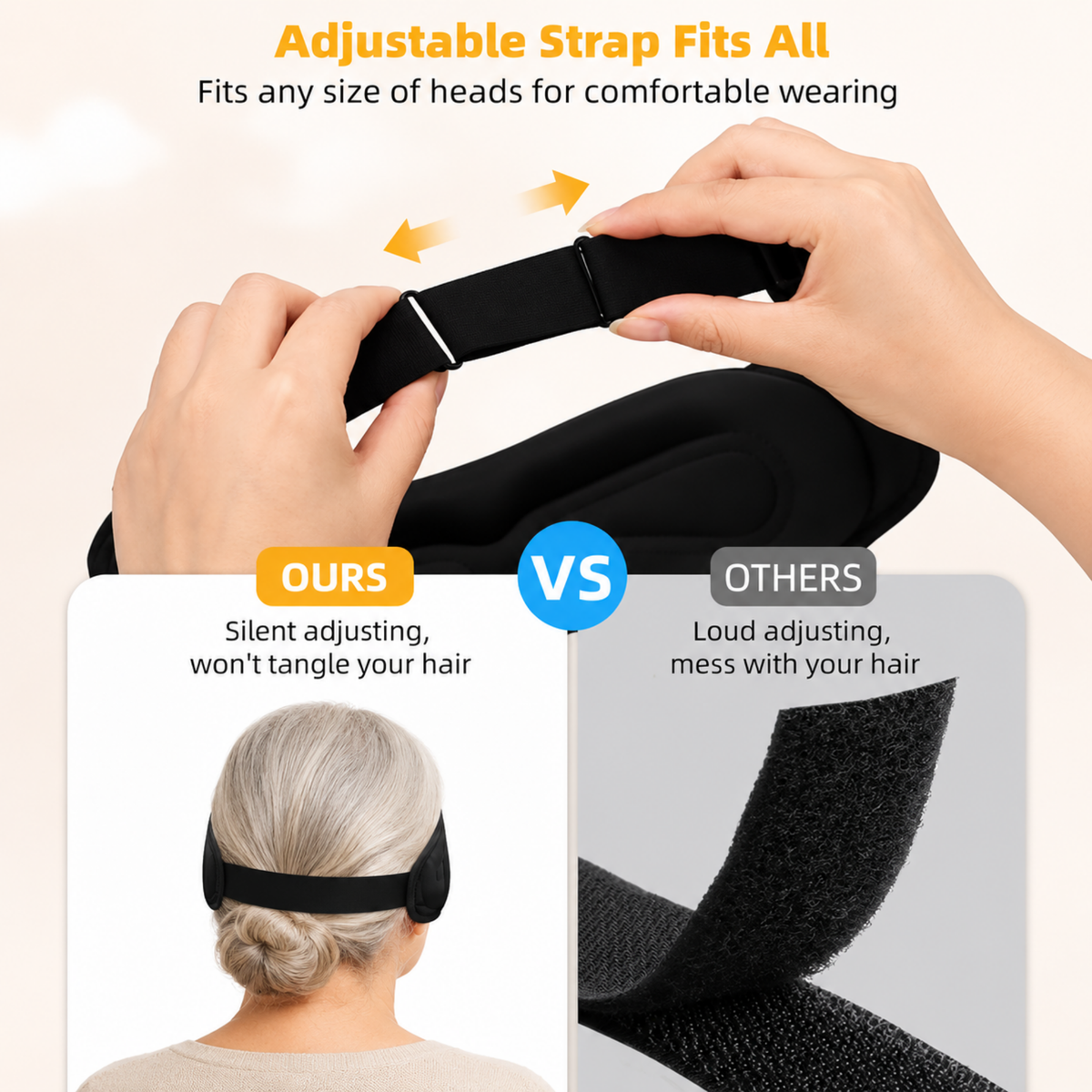 Smart Sleep Mask 3D Contoured Eye Design with Blackout & Bluetooth Audio For Side Sleepers