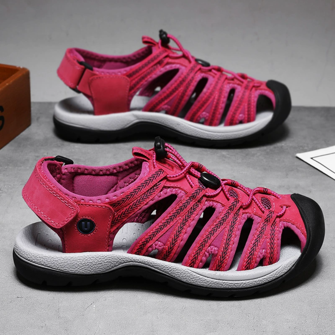 GRW Women Orthopedic Sandals Arch-support Comfortable Leather Gladiator Mesh Hiking Summer