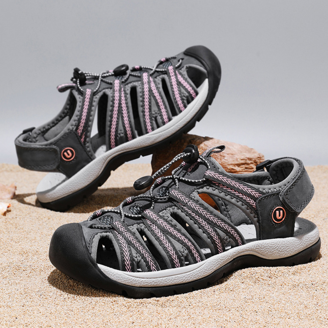 GRW Women Orthopedic Sandals Arch-support Comfortable Leather Gladiator Mesh Hiking Summer