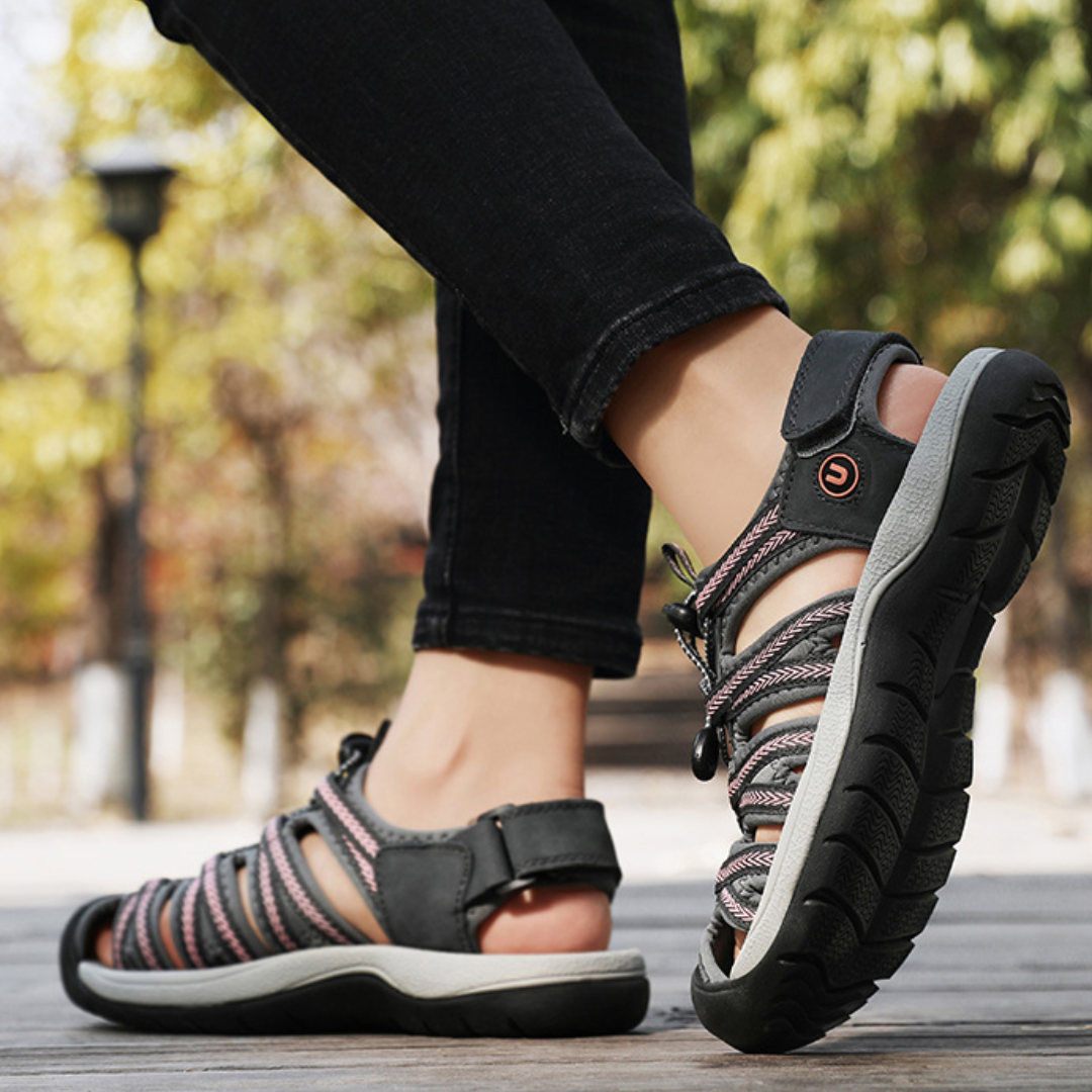 GRW Women Orthopedic Sandals Arch-support Comfortable Leather Gladiator Mesh Hiking Summer