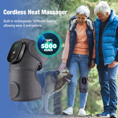 Knee Brace Massager Heat Vibration Deep Relaxation Pain Relief Smart Adjustable Muscle GroovyWish