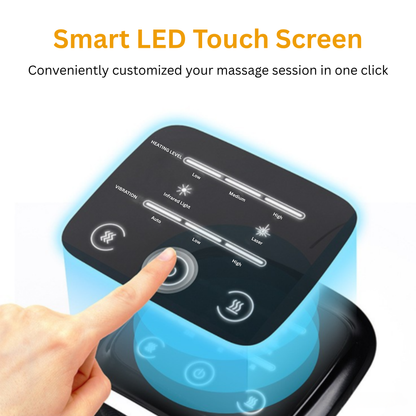 Smart Knee Massager with Heat, Vibration & Red Light, 360° Wrap & LED Touchscreen