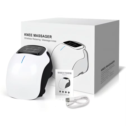 Smart Knee Massager with Heat, Vibration & Red Light, 360° Wrap & LED Touchscreen