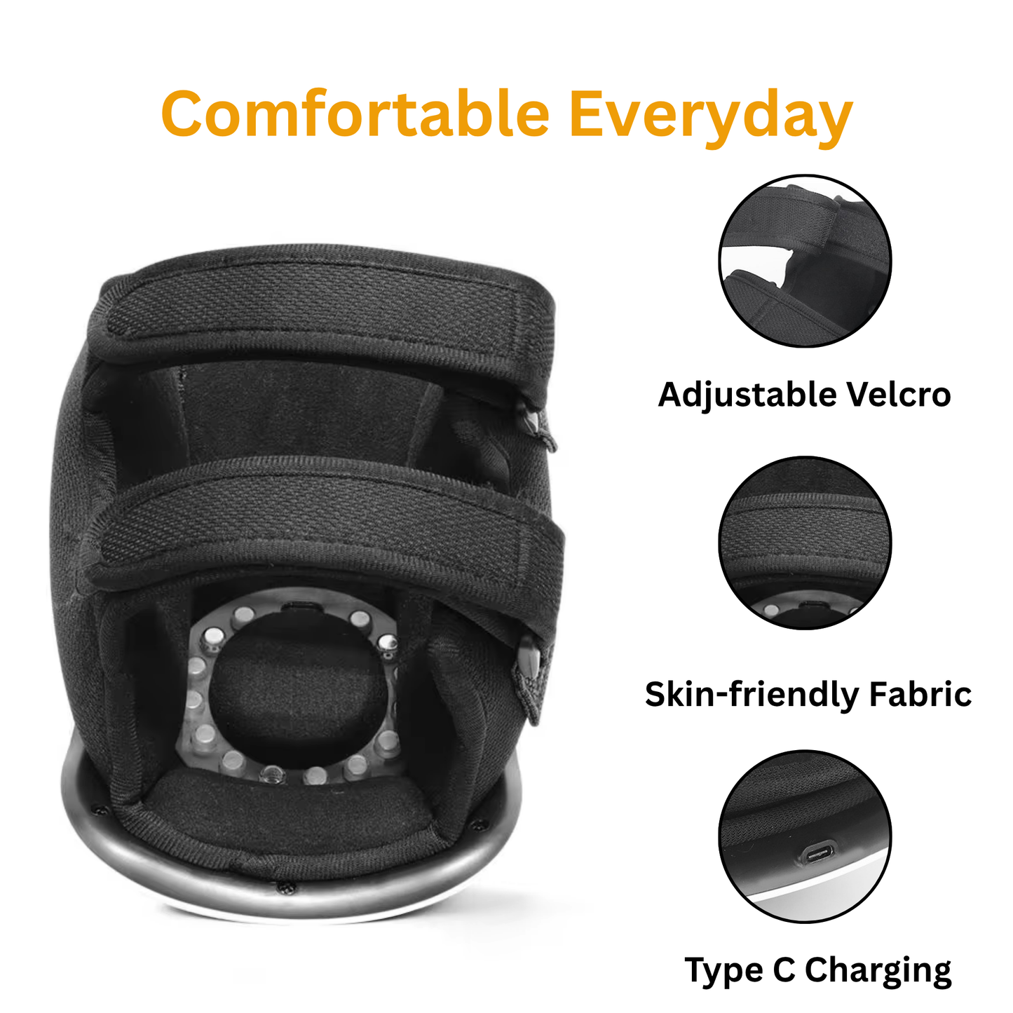 Smart Knee Massager with Heat, Vibration & Red Light, 360° Wrap & LED Touchscreen