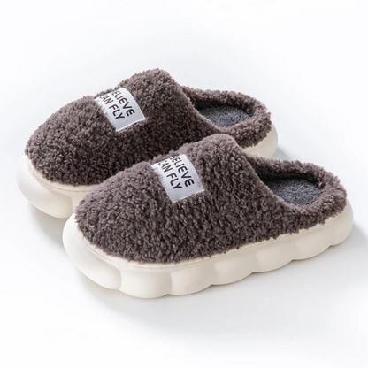 GRW Women Slippers Warm Non-slip Slip On Arch-support Fluffy Home