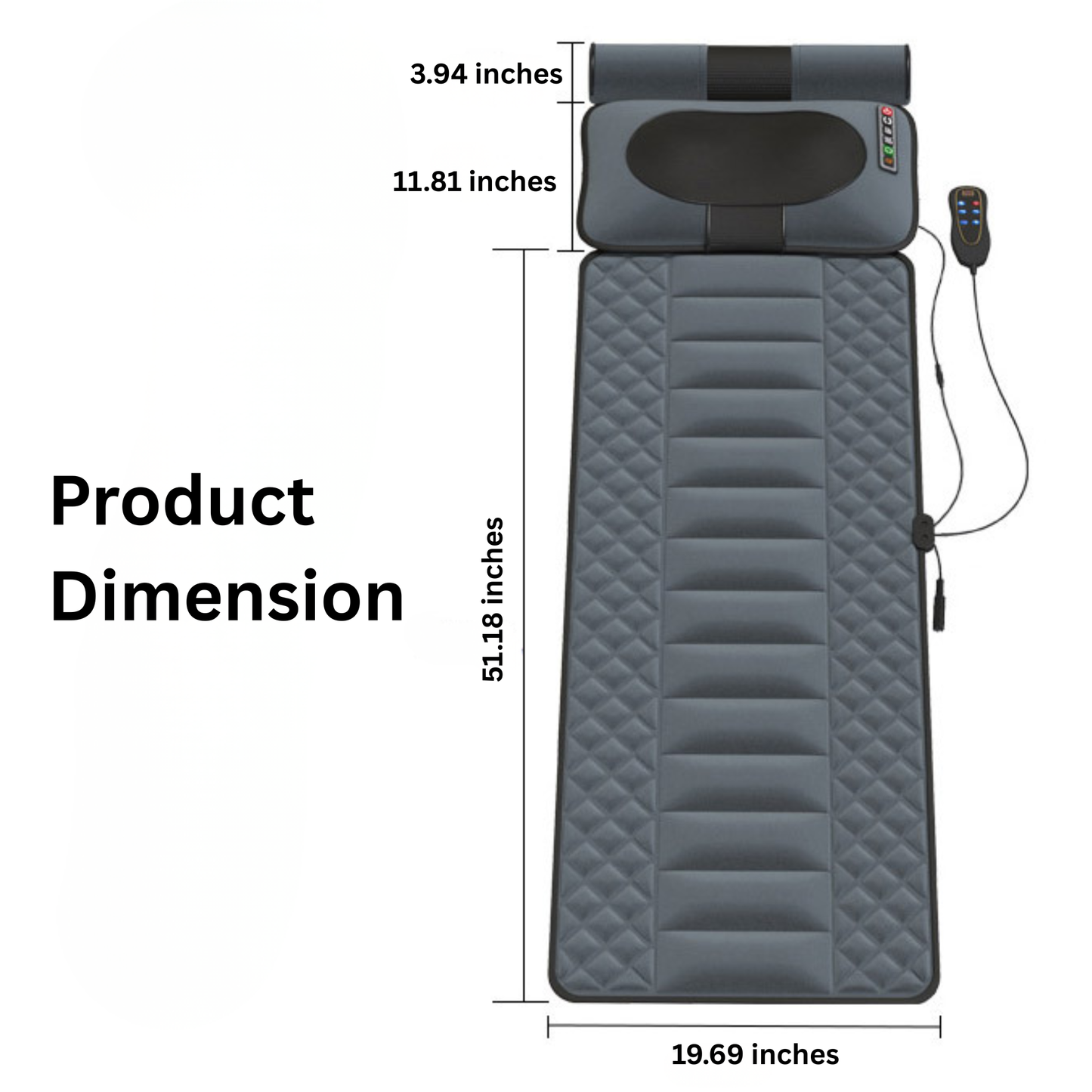 Smart Full Body Massage Mat with Heat, Vibration, Infrared Light & Herbal Pouch