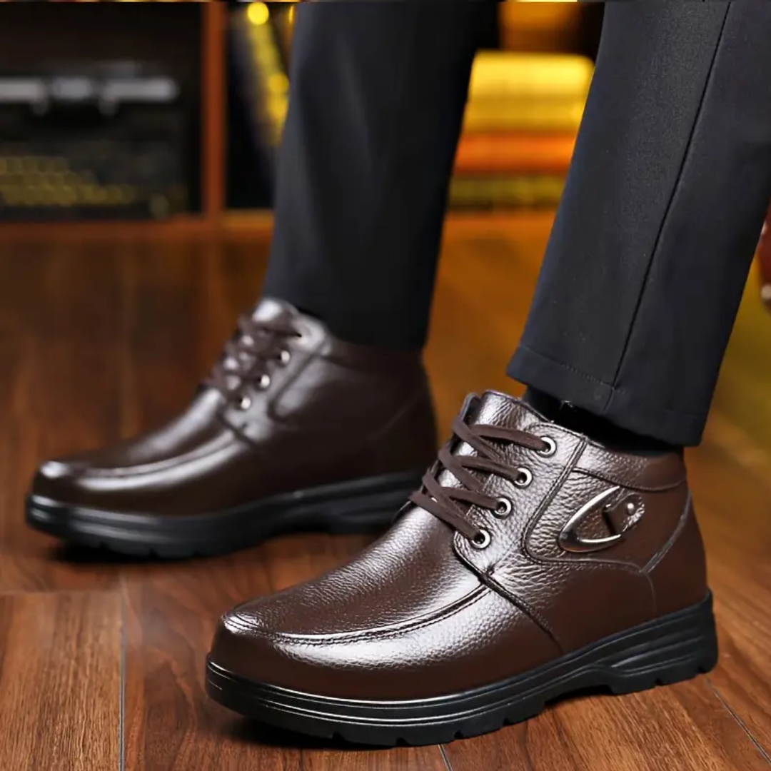 GRW Men Orthopedic Dress Boots Insulated Plush Leather Waterproof Non- GroovyWish GRW Men Orthopedic Dress Boots Insulated Plush Leather Waterproof Non- GroovyWish