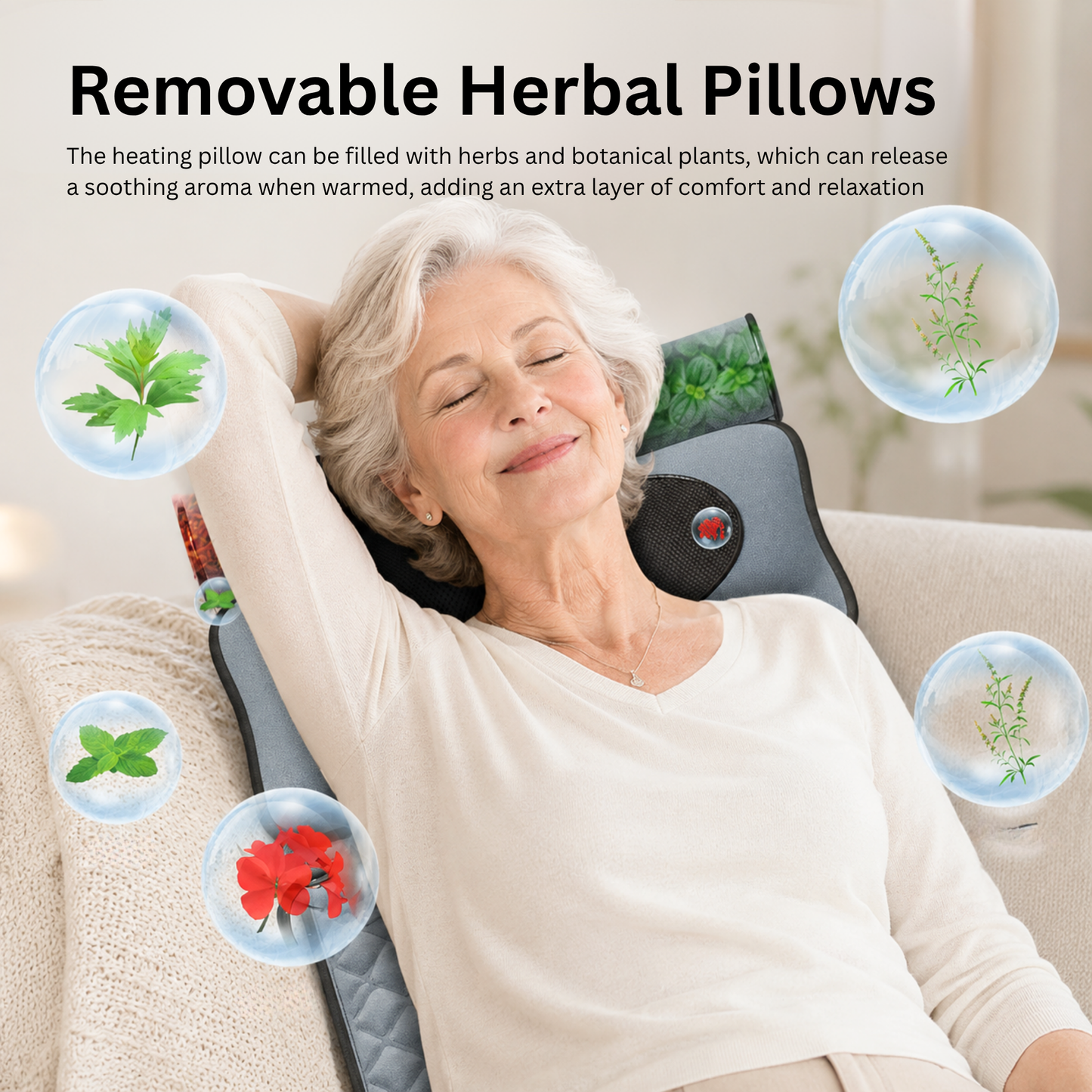 Smart Full Body Massage Mat with Heat, Vibration, Infrared Light & Herbal Pouch