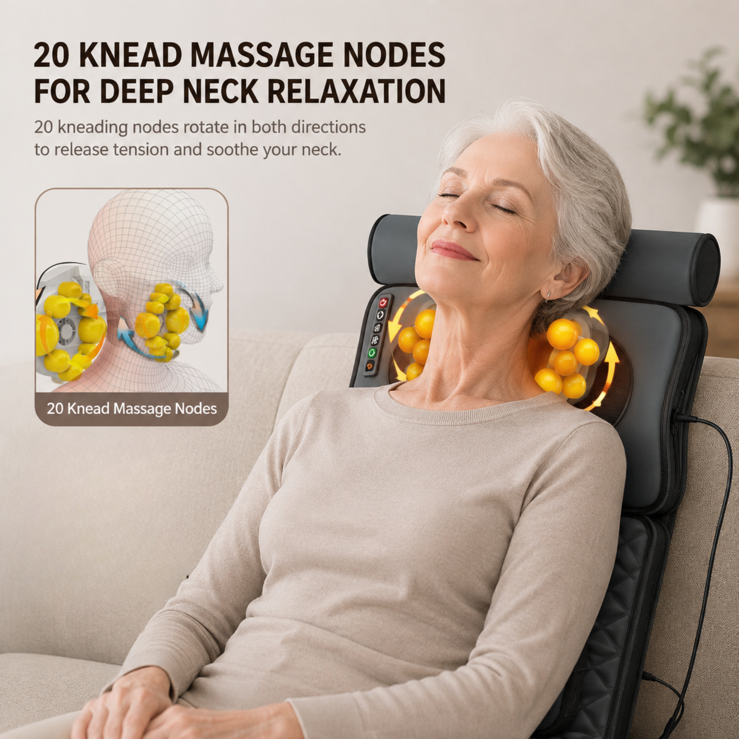 Smart Full Body Massage Mat with Heat, Vibration, Infrared Light & Herbal Pouch