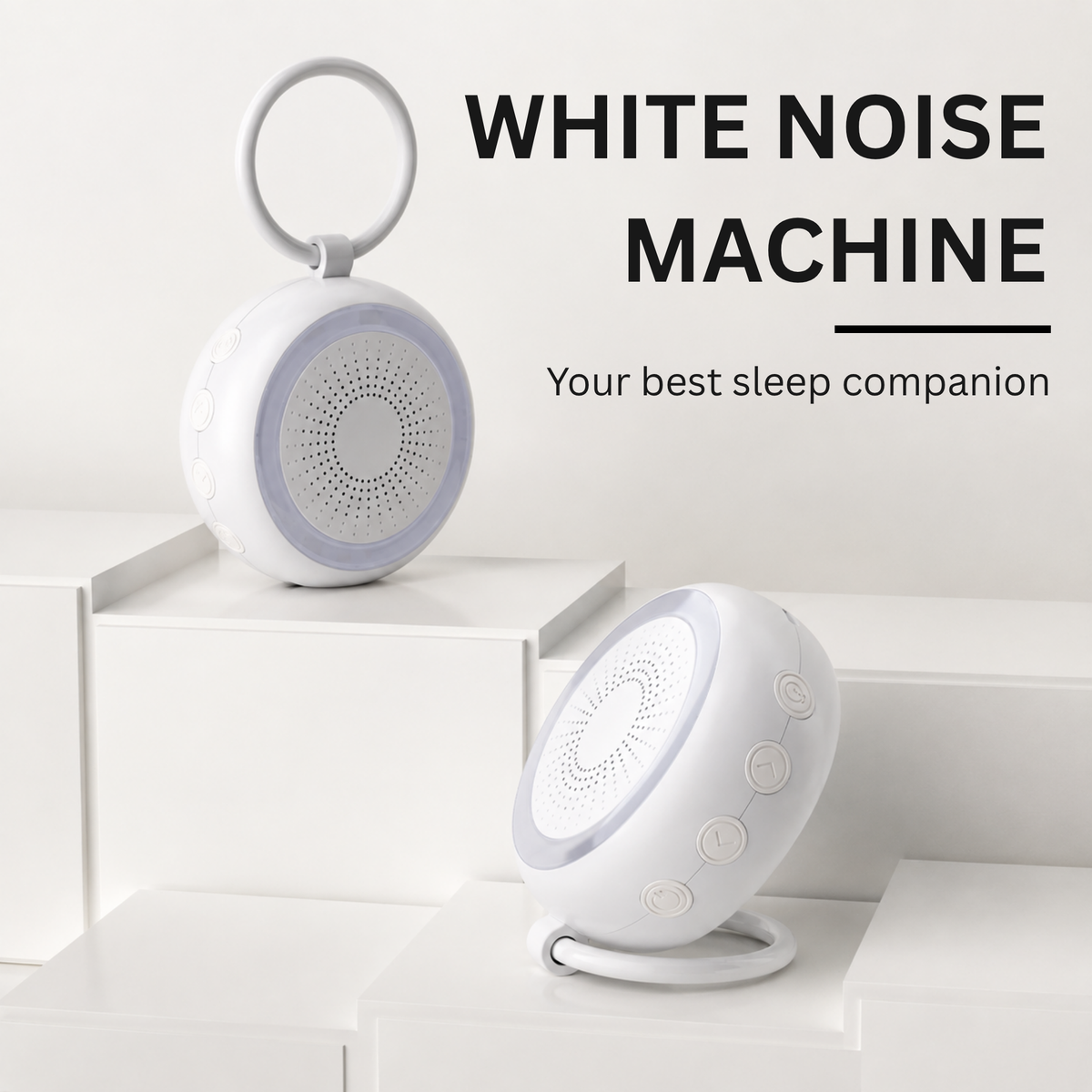 White Noise Machine with 22 Soothing Sounds & Golden Breathing Light, Portable Design