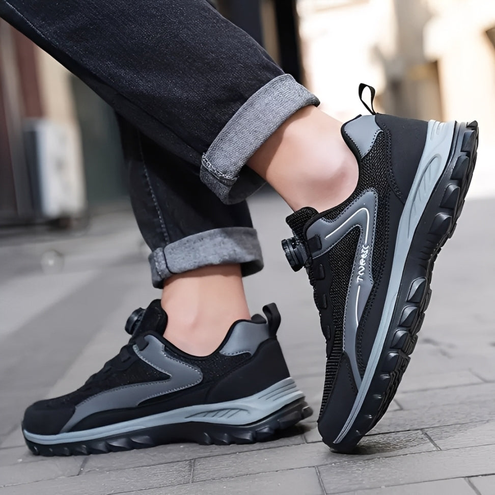 GRW Men Orthopedic Shoes Breathable Mesh Rotating Button Lightweight Active Walking