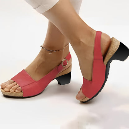 GRW Orthopedic Women Sandals (Patent Leather) Breathable Arch Support Wedge Slip on Vintage Summer