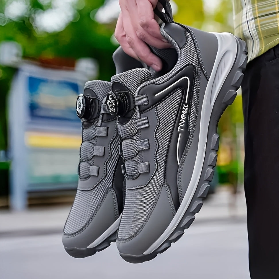 GRW Men Orthopedic Shoes Breathable Mesh Rotating Button Lightweight Active Walking