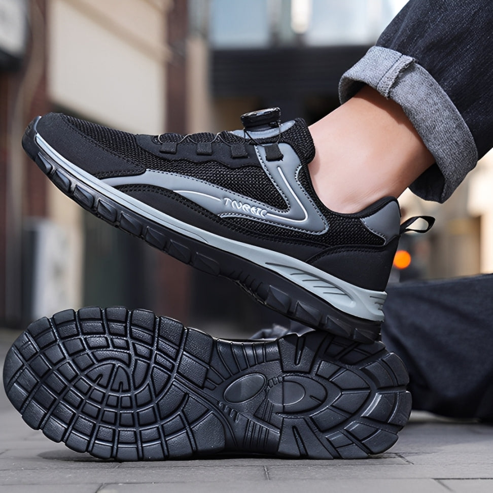 GRW Men Orthopedic Shoes Breathable Mesh Rotating Button Lightweight Active Walking
