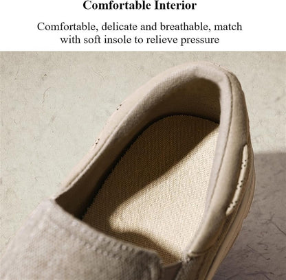 GRW Men Orthopedic Loafers Breathable Canvas Shoes Lightweight Casual Comfortable Walking Shoes