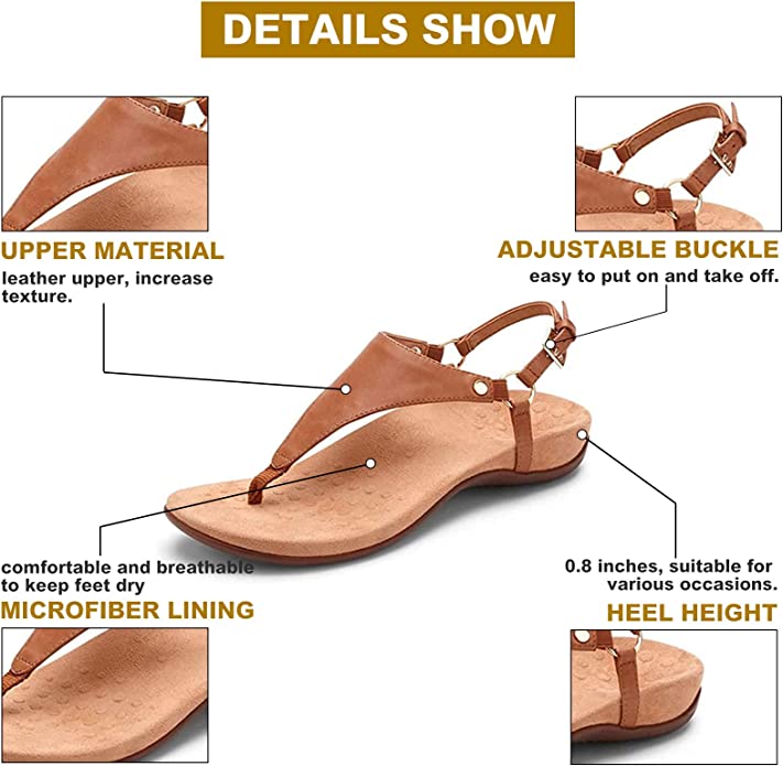 GRW Women Orthopedic Sandal Arch Support Breathable Comfortable Anti Slip Fashionable Flip Flop
