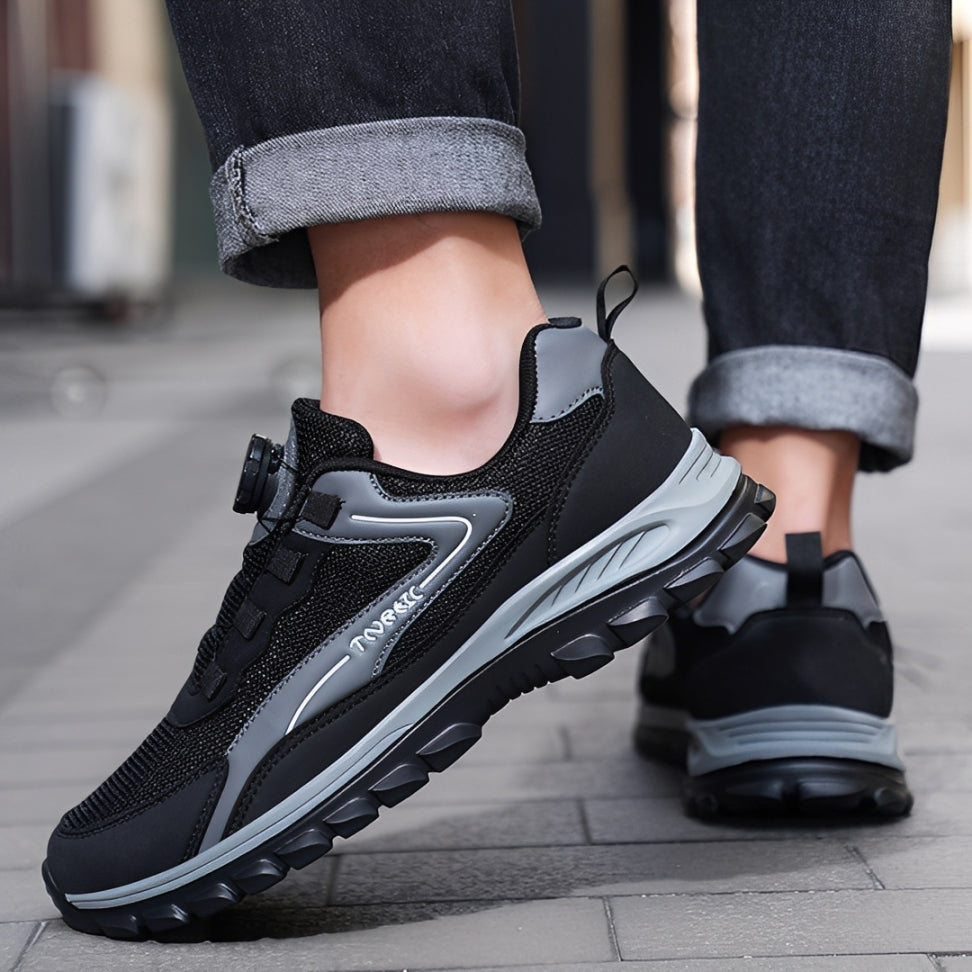 GRW Men Orthopedic Shoes Breathable Mesh Rotating Button Lightweight Active Walking