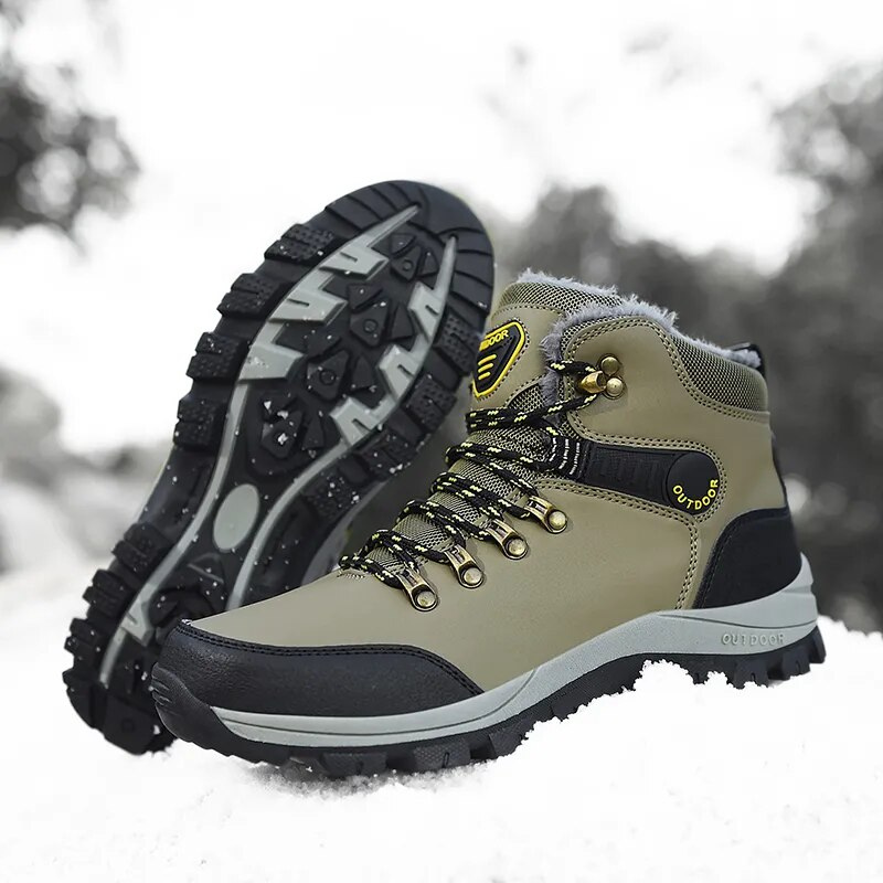 GRW Orthopedic Boots for Men Warm Plus Hiking Lace-up Boots