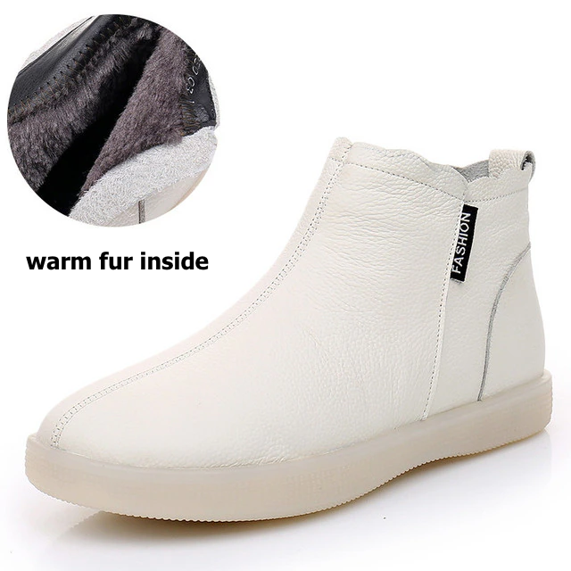 GRW Orthopedic Boots For Women Leather Comfortable Ankle Fur Lined Warm Winter Shoes