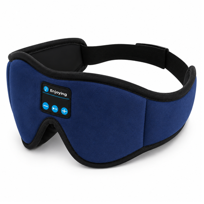 Smart Sleep Mask with 3D Eye Cups, 100% Blackout & Bluetooth Audio for Side Sleepers