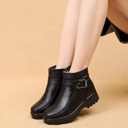 GRW Orthopedic Women Ankle Boots Arch Support Warm Waterproof Genuine Leather Fashion