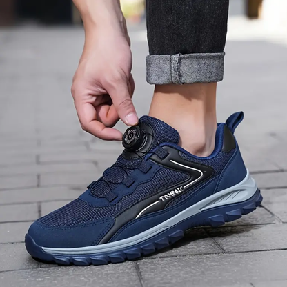 GRW Men Orthopedic Shoes Breathable Mesh Rotating Button Lightweight Active Walking