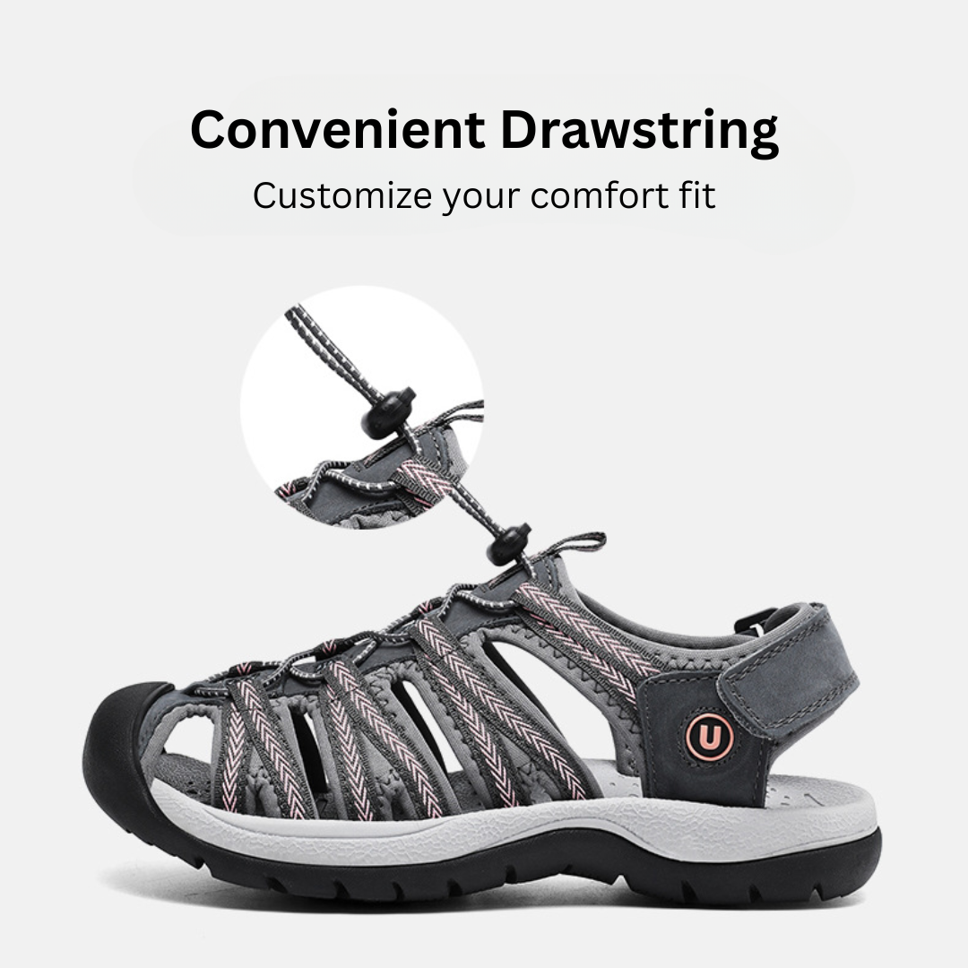 GRW Women Orthopedic Sandals Arch-support Comfortable Leather Gladiator Mesh Hiking Summer