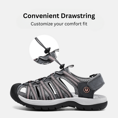 GRW Women Orthopedic Sandals Arch-support Comfortable Leather Gladiator Mesh Hiking Summer