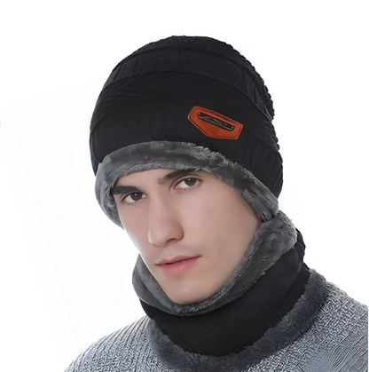 GRW Set Hat Scarf for Men and Women Neck Protection Outdoor Warm Fleece Liner Knit Winter