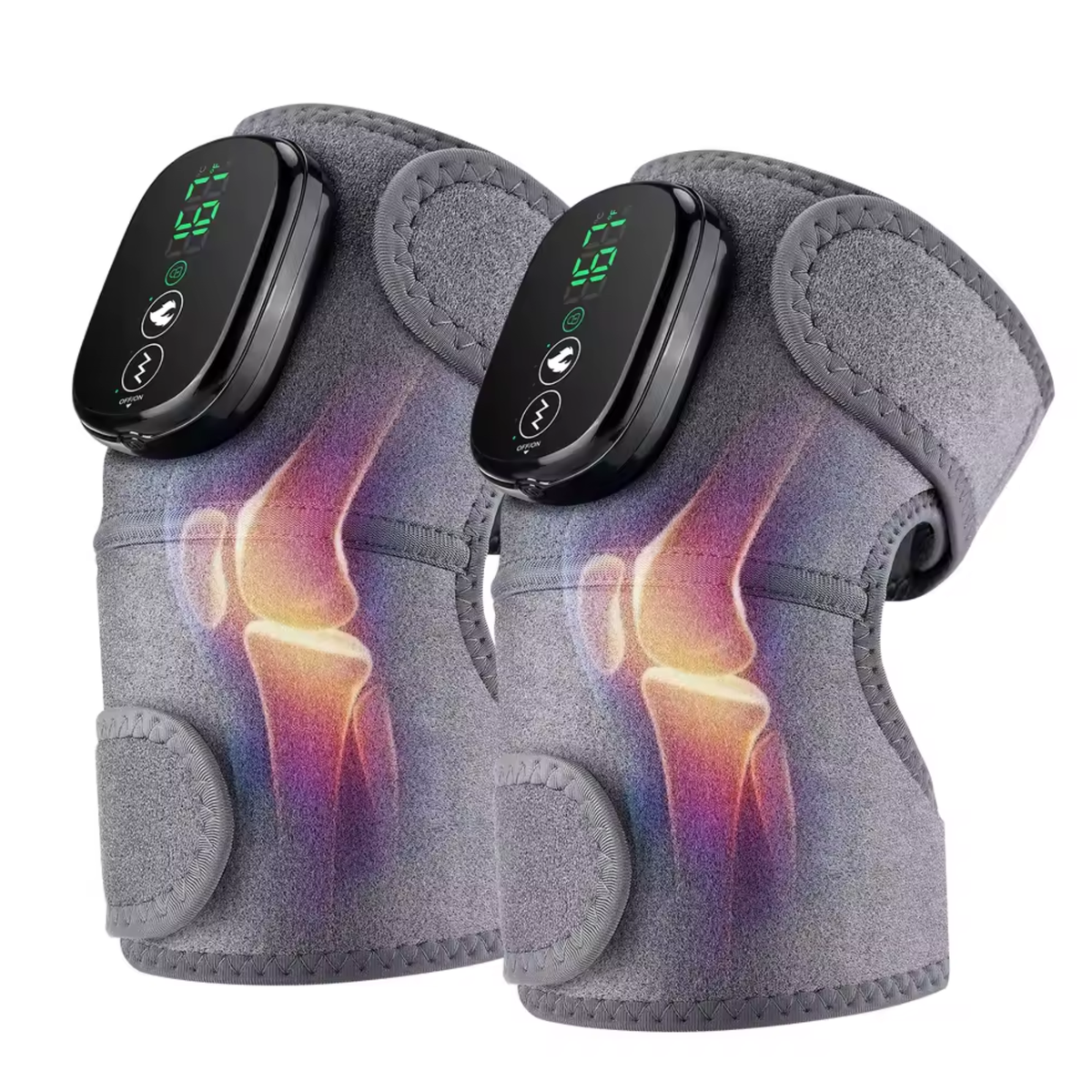 Knee Brace Massager Heat Vibration Deep Relaxation Pain Relief Smart Adjustable Muscle GroovyWish